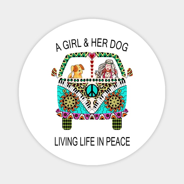 a girl and her dog living in peace Magnet by patsyhanson